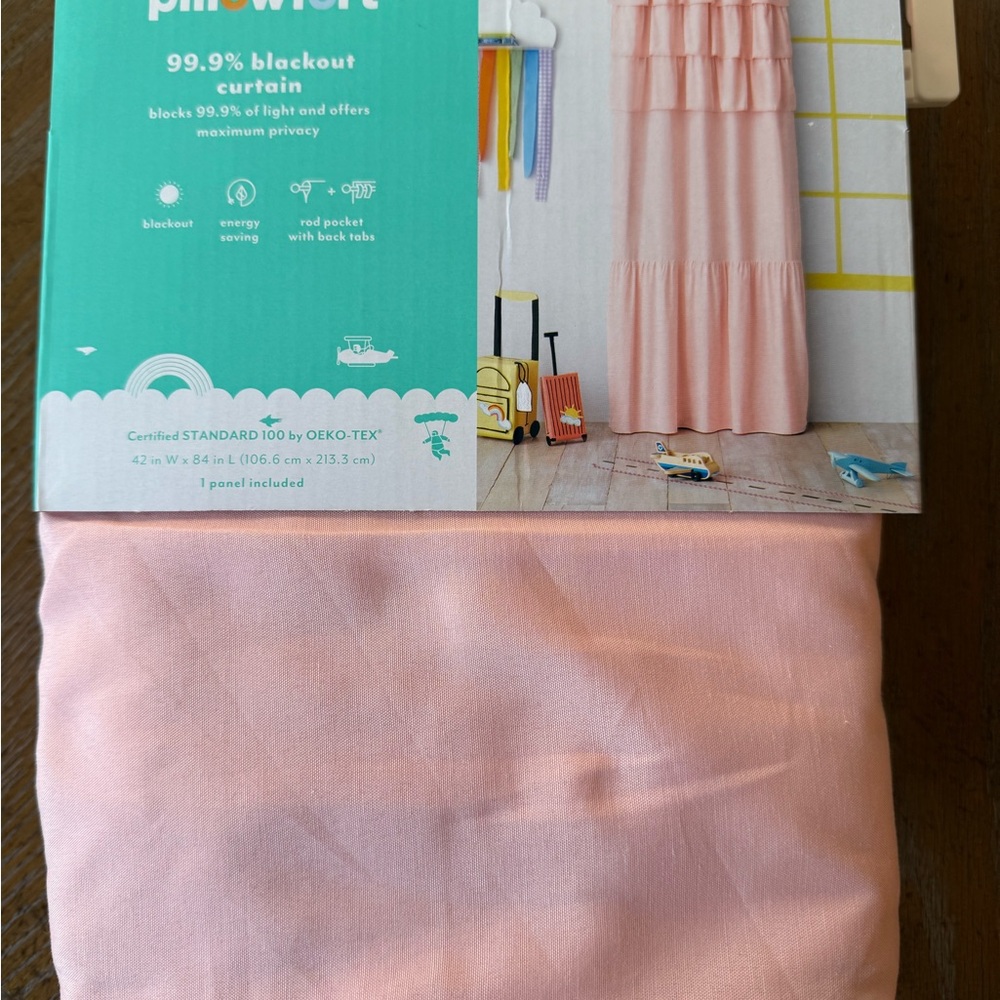 Pillowfort Soft Pink Ruffle Curtains Set of 2